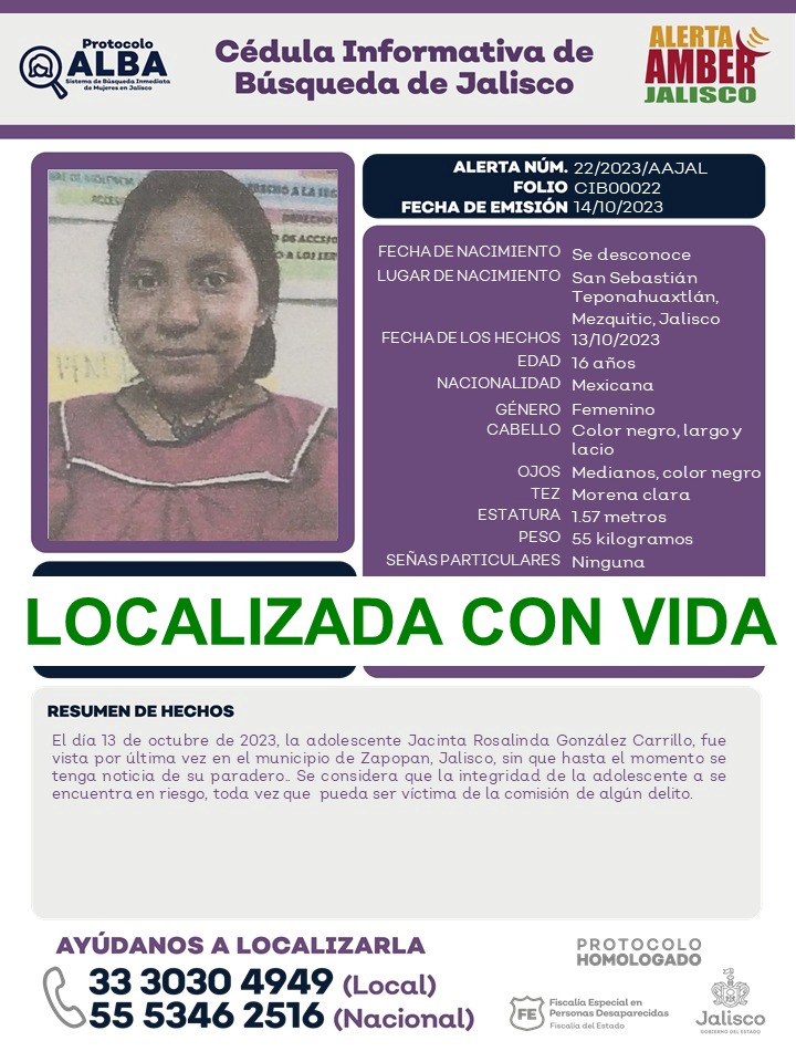 20240117 - Cédula AMBER Jacinta Rosalinda Gonzalez Carillo LOC