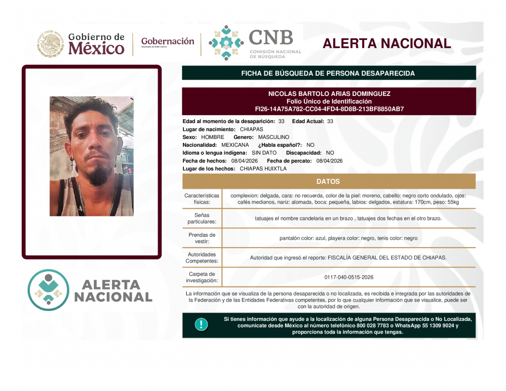 NICOLAS BARTOLO ARIAS DOMINGUEZ