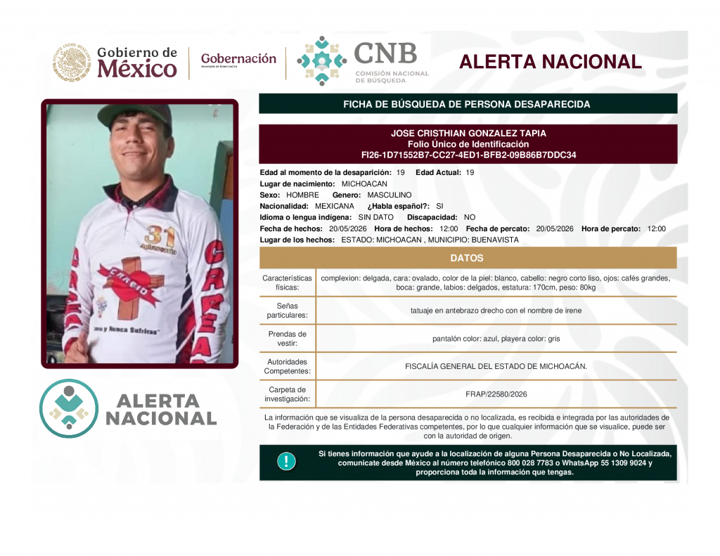 JOSE CRISTHIAN GONZALEZ TAPIA