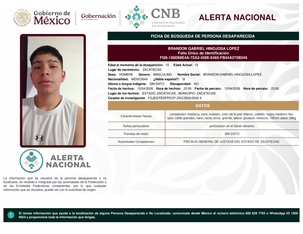 BRANDON GABRIEL HINOJOSA LOPEZ