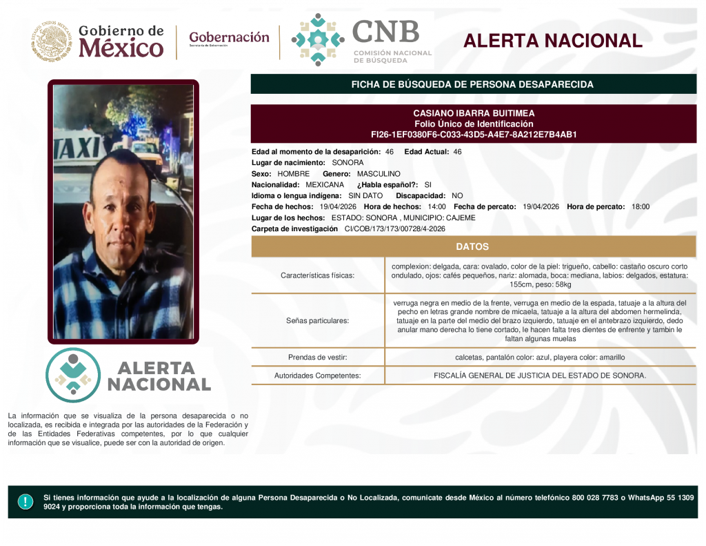 CASIANO IBARRA BUITIMEA