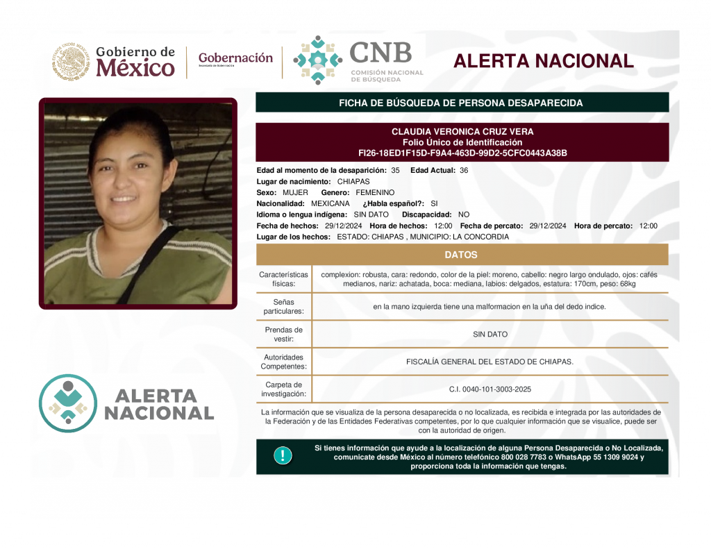 CLAUDIA VERONICA CRUZ VERA