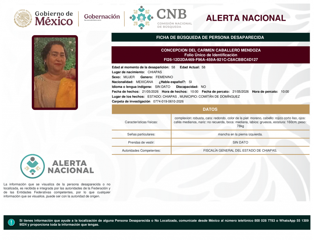 CONCEPCION DEL CARMEN CABALLERO MENDOZA