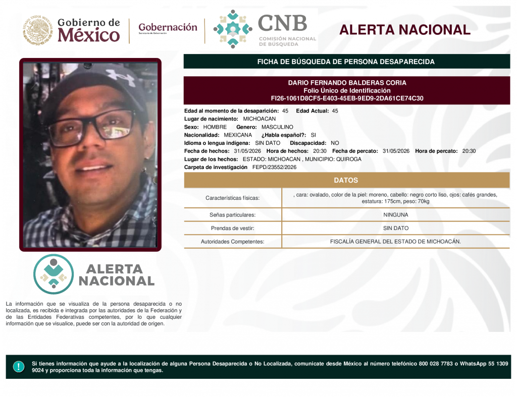 DARIO FERNANDO BALDERAS CORIA