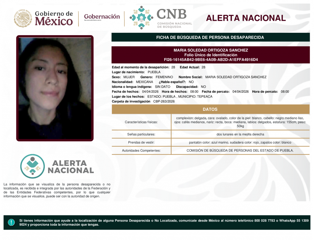 MARIA SOLEDAD ORTIGOZA SANCHEZ