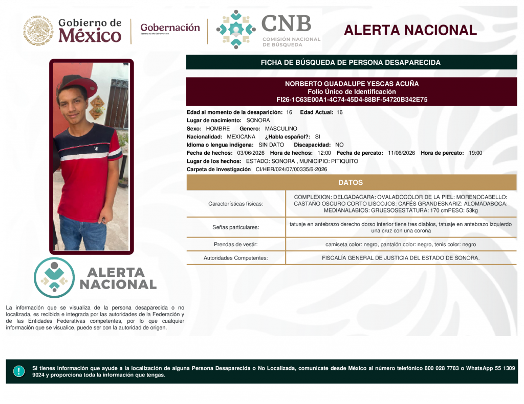 NORBERTO GUADALUPE YESCAS ACUÑA