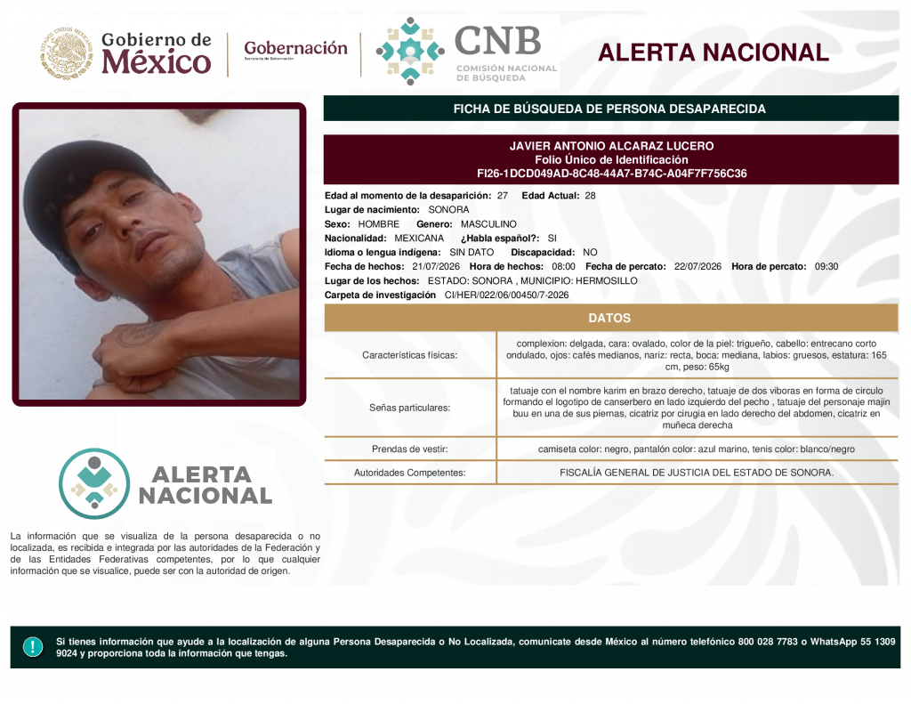 JAVIER ANTONIO ALCARAZ LUCERO