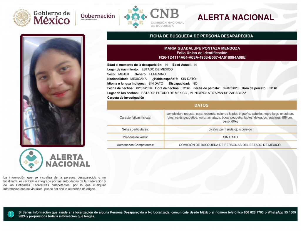 MARIA GUADALUPE PONTAZA MENDOZA