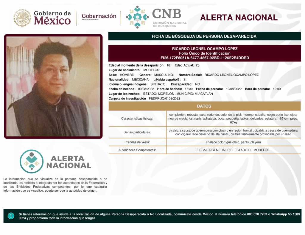 RICARDO LEONEL OCAMPO LOPEZ