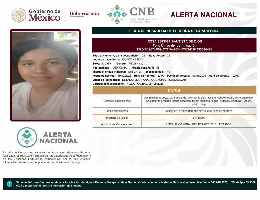 ROSA ESTHER BAUTISTA DE DIOS