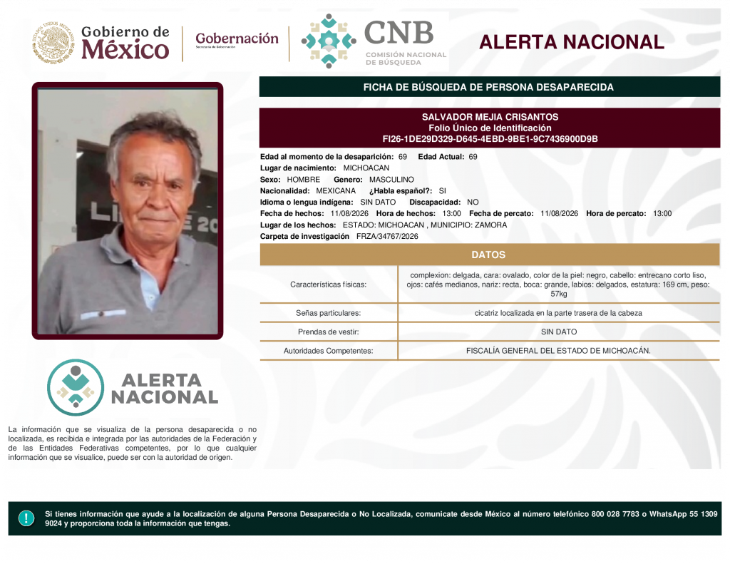 SALVADOR MEJIA CRISANTOS